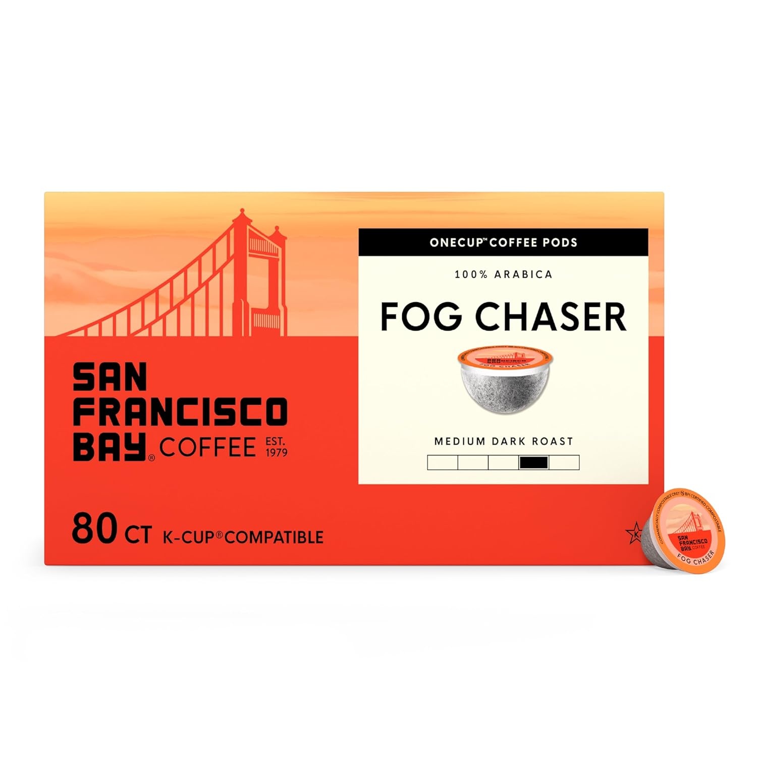 San Francisco Bay K-Cup Coffee Pods, Donut Shop (36 ct), Medium-Light Roast, Commercially Compostable Single-Serve Coffee Pods(Fog Chaser)