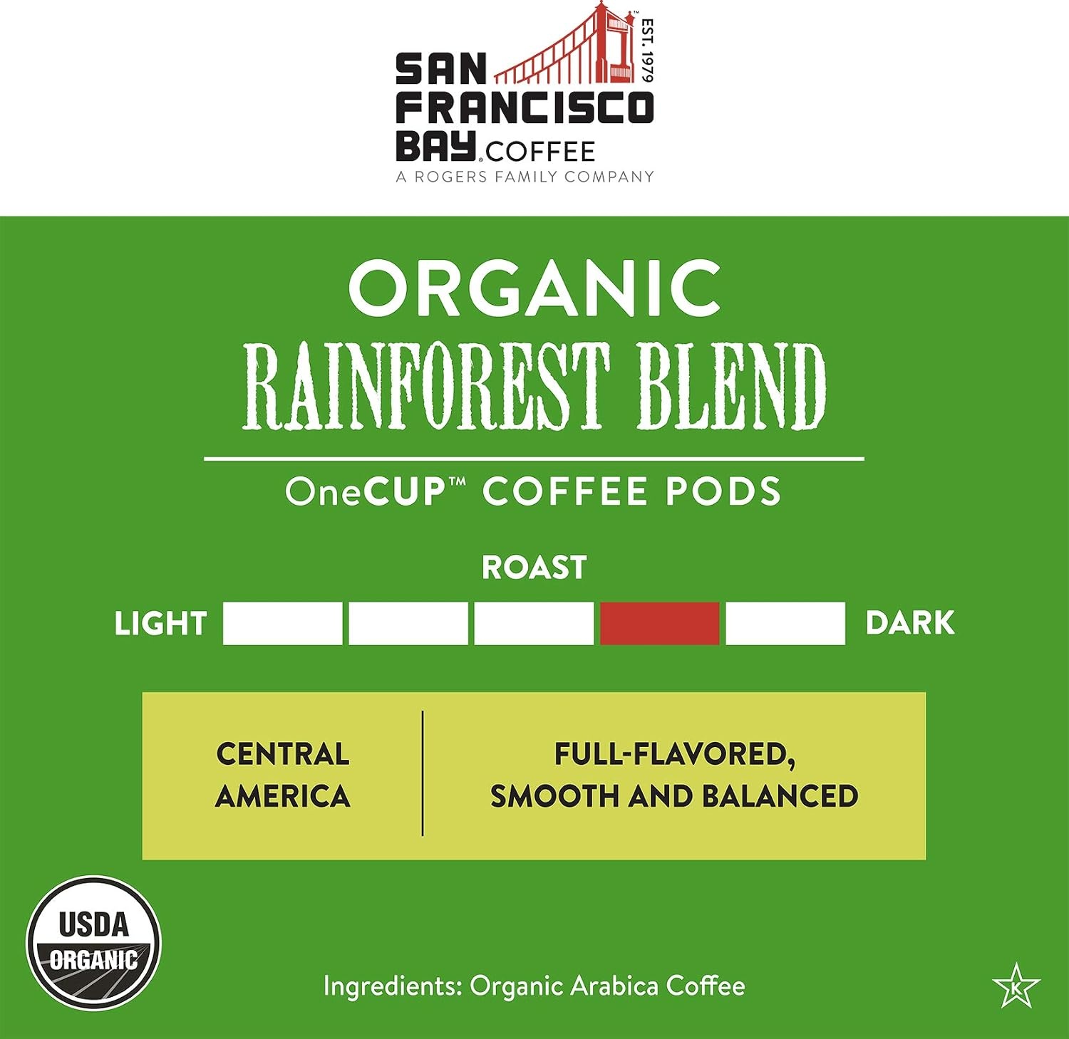 San Francisco Bay K-Cup Coffee Pods, Donut Shop (36 ct), Medium-Light Roast, Commercially Compostable Single-Serve Coffee Pods(Organic Rainforest Blend)