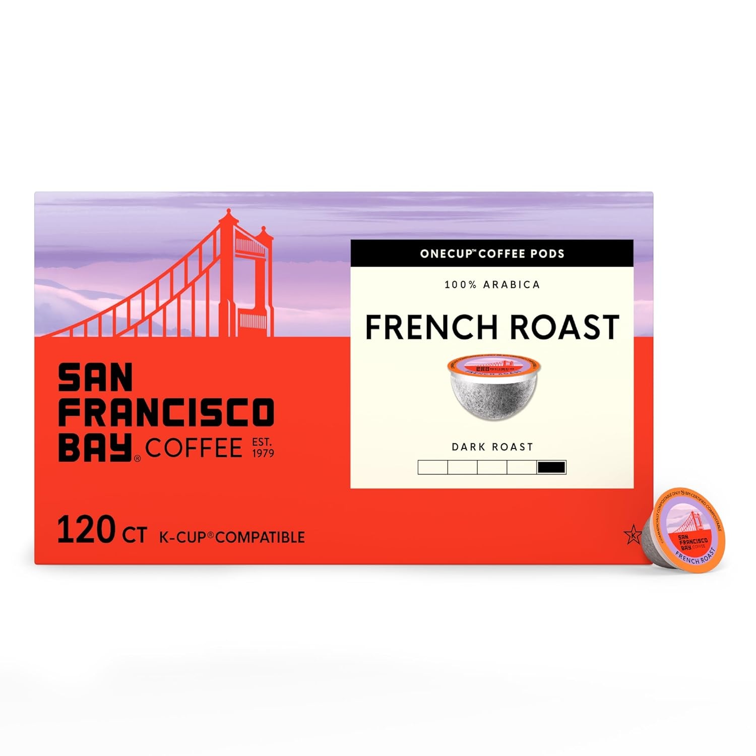 San Francisco Bay K-Cup Coffee Pods, Donut Shop (36 ct), Medium-Light Roast, Commercially Compostable Single-Serve Coffee Pods(French Roast)