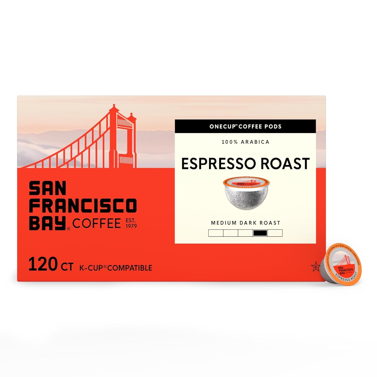 San Francisco Bay K-Cup Coffee Pods, Donut Shop (36 ct), Medium-Light Roast, Commercially Compostable Single-Serve Coffee Pods(Espresso)