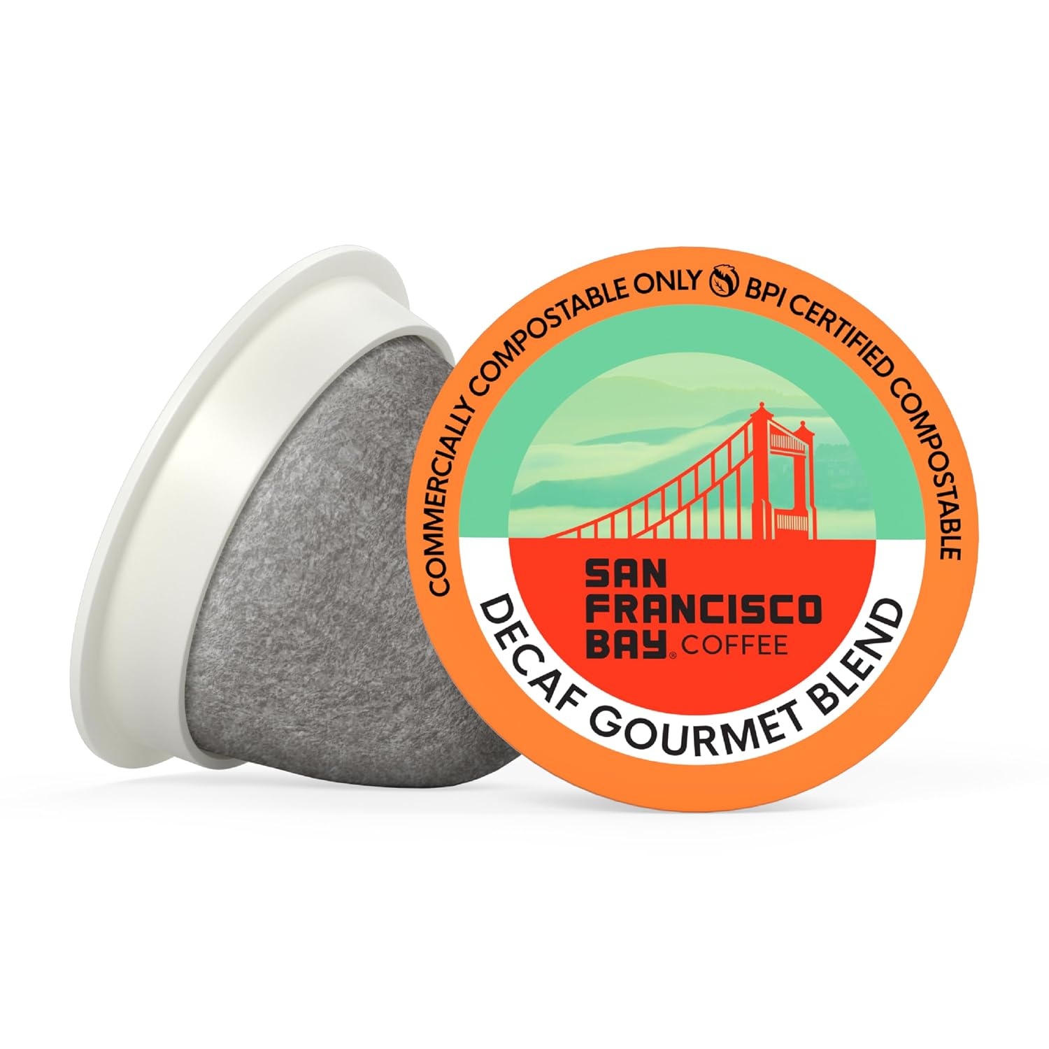 San Francisco Bay K-Cup Coffee Pods, Donut Shop (36 ct), Medium-Light Roast, Commercially Compostable Single-Serve Coffee Pods(Decaf Gourmet Blend)