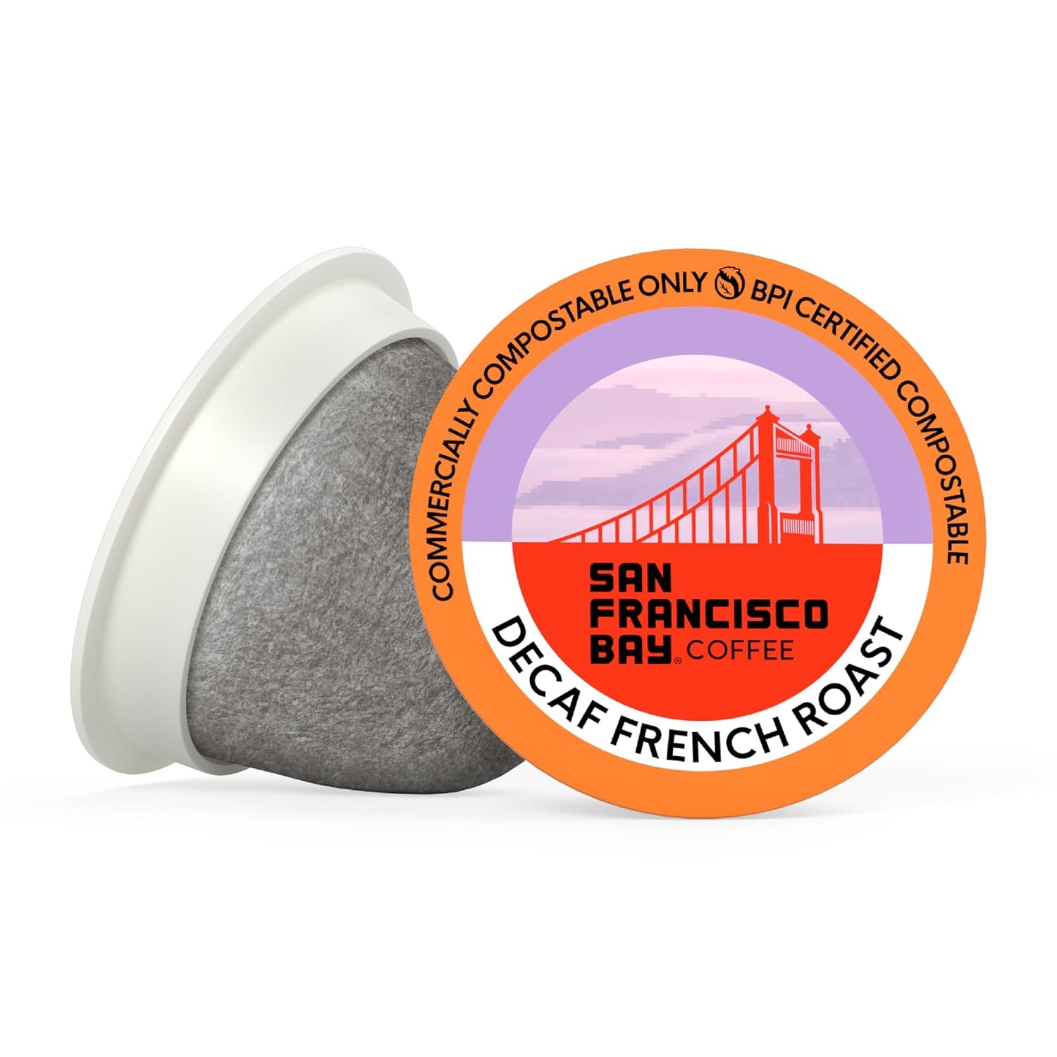 San Francisco Bay Decaf K-Cup Coffee Pods, Decaf French Roast (36 ct), Dark Roast, Commercially Compostable Single-Serve Coffee Pods, Swiss Water Process(1 Count (Pack of 36))