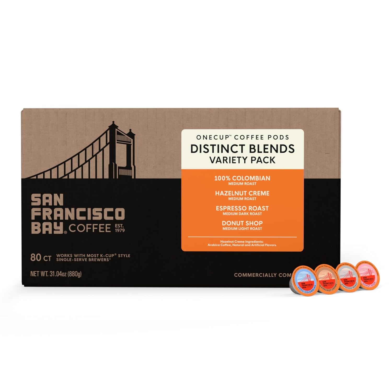 San Francisco Bay K-Cup Coffee Pods, Donut Shop (36 ct), Medium-Light Roast, Commercially Compostable Single-Serve Coffee Pods(Assorted Variety Pack)