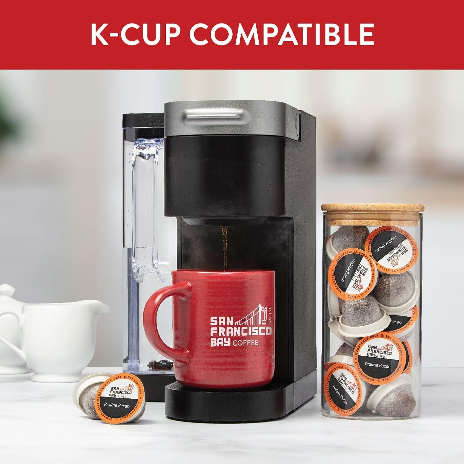 San Francisco Bay K-Cup Coffee Pods, Donut Shop (36 ct), Medium-Light Roast, Commercially Compostable Single-Serve Coffee Pods(Blueberry)