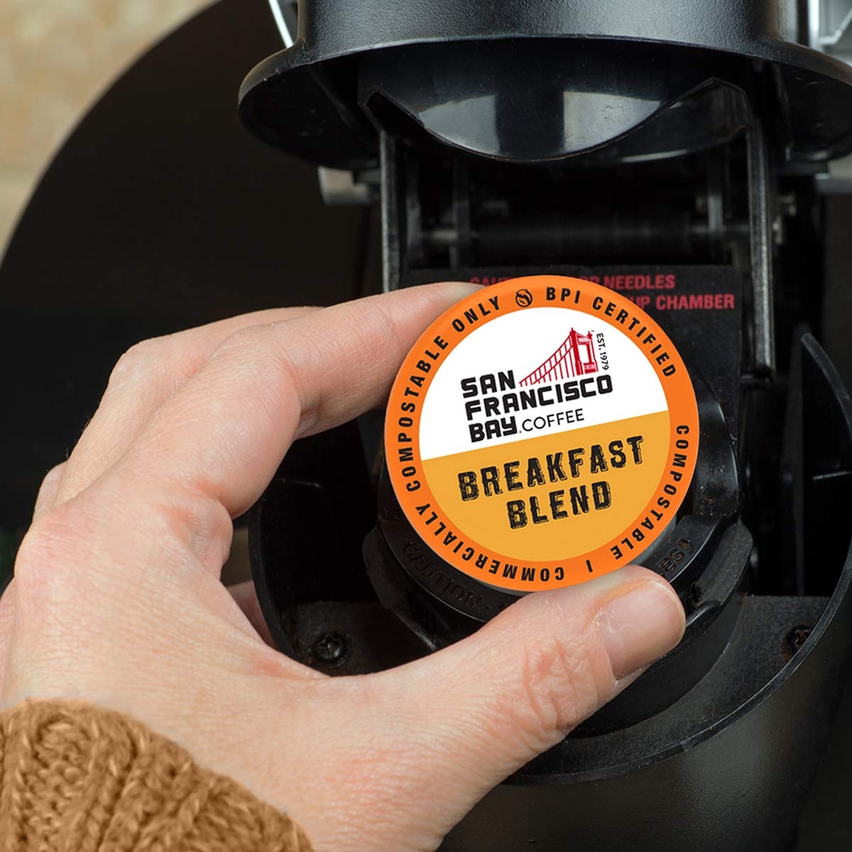 San Francisco Bay K-Cup Coffee Pods, Donut Shop (36 ct), Medium-Light Roast, Commercially Compostable Single-Serve Coffee Pods(Breakfast Blend)
