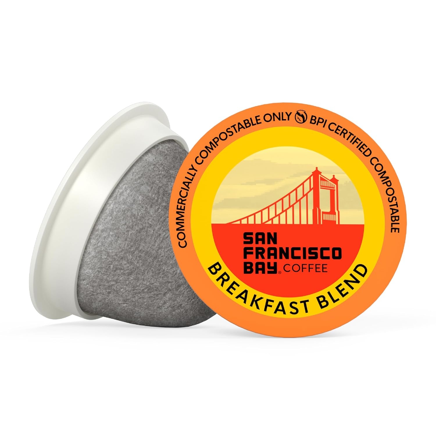 San Francisco Bay K-Cup Coffee Pods, Donut Shop (36 ct), Medium-Light Roast, Commercially Compostable Single-Serve Coffee Pods(Breakfast Blend)