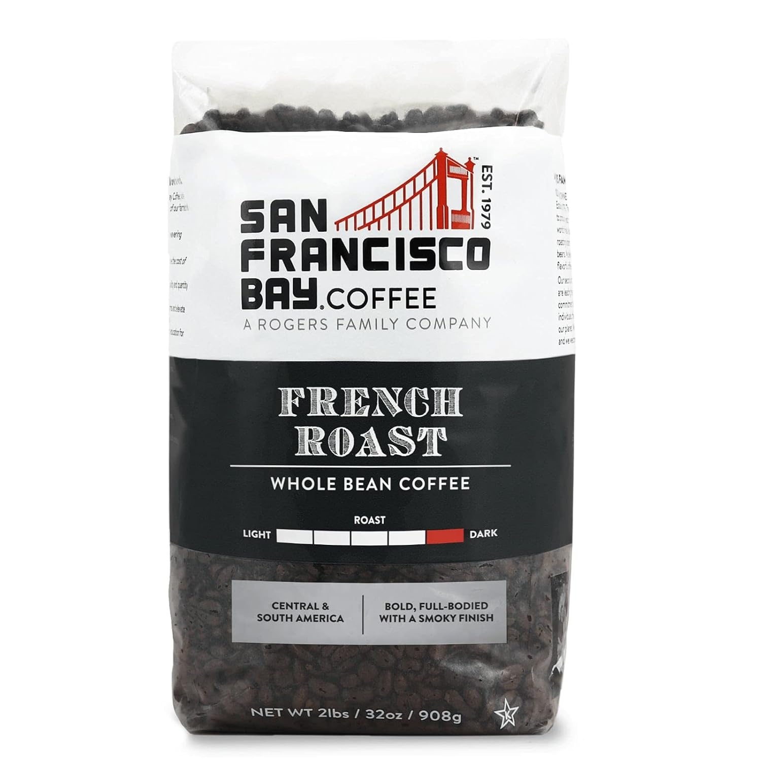 San Francisco Bay Coffee – Medium-Dark Roast Whole Bean Coffee – Espresso Roast (2 lb bag)(French Roast)