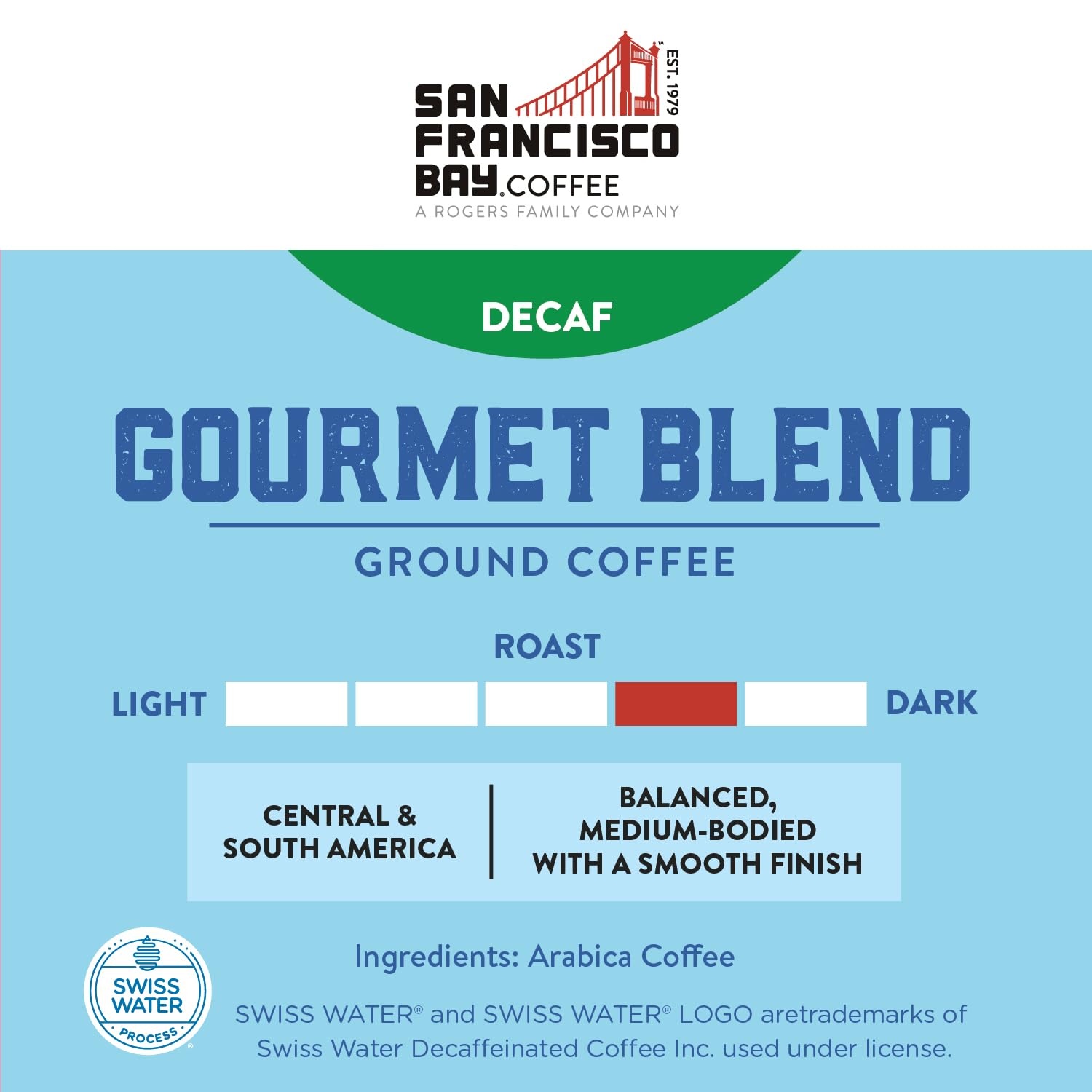 San Francisco Bay Ground Coffee, Cold Brew Blend (28 oz Bag), Coarse Ground, Medium Roast Coffee(Decaf Gourmet Blend)