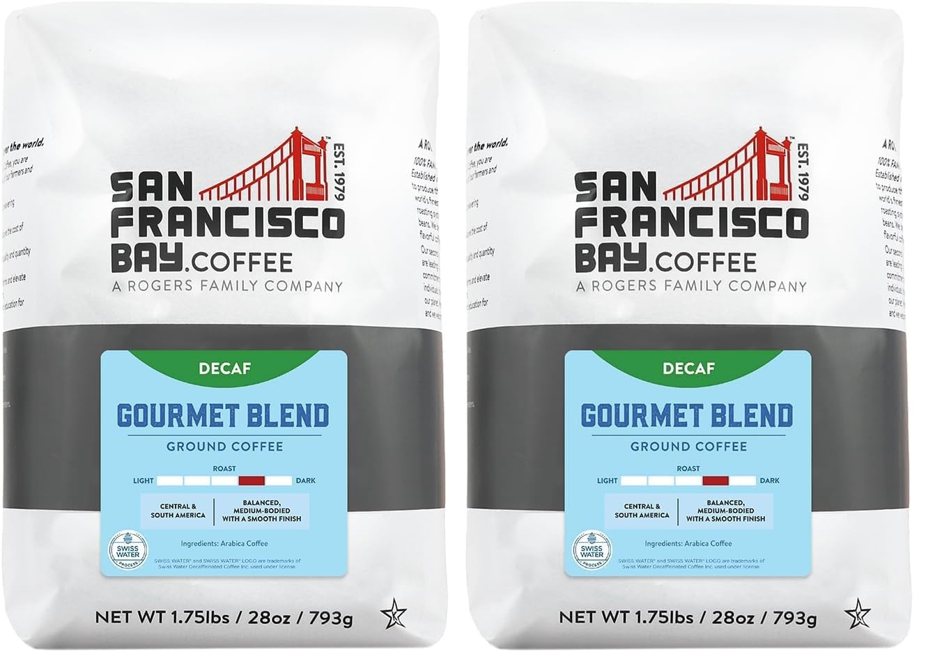 San Francisco Bay Ground Coffee, Cold Brew Blend (28 oz Bag), Coarse Ground, Medium Roast Coffee(Decaf Gourmet Blend)